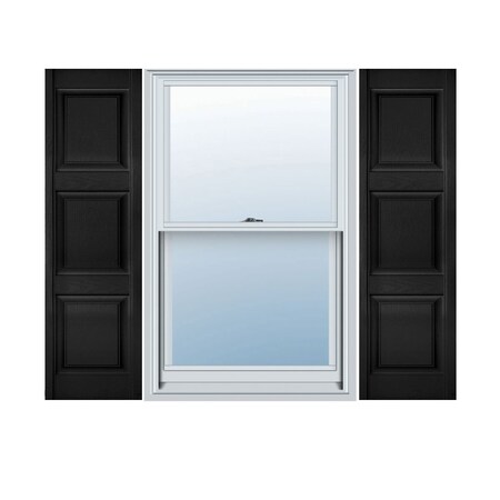 Ekena Millwork Lifetime Vinyl, Custom Three Equal Panel, Raised Panel Shutters, w/Shutter-Loks, LP4C18X06300BL LP4C18X06300BL